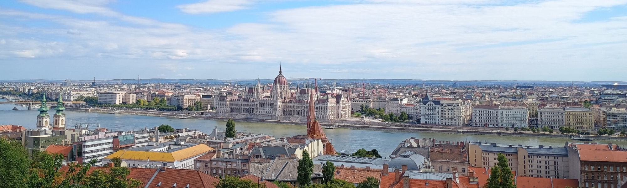 View of the Parliament Building in Pest from Buda, Hungary 