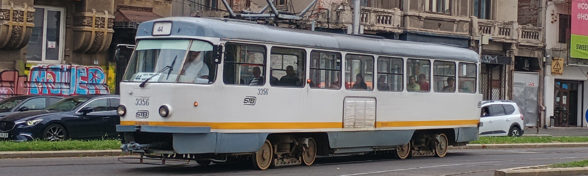 Soviet Era Tram in Bucharest, Romania